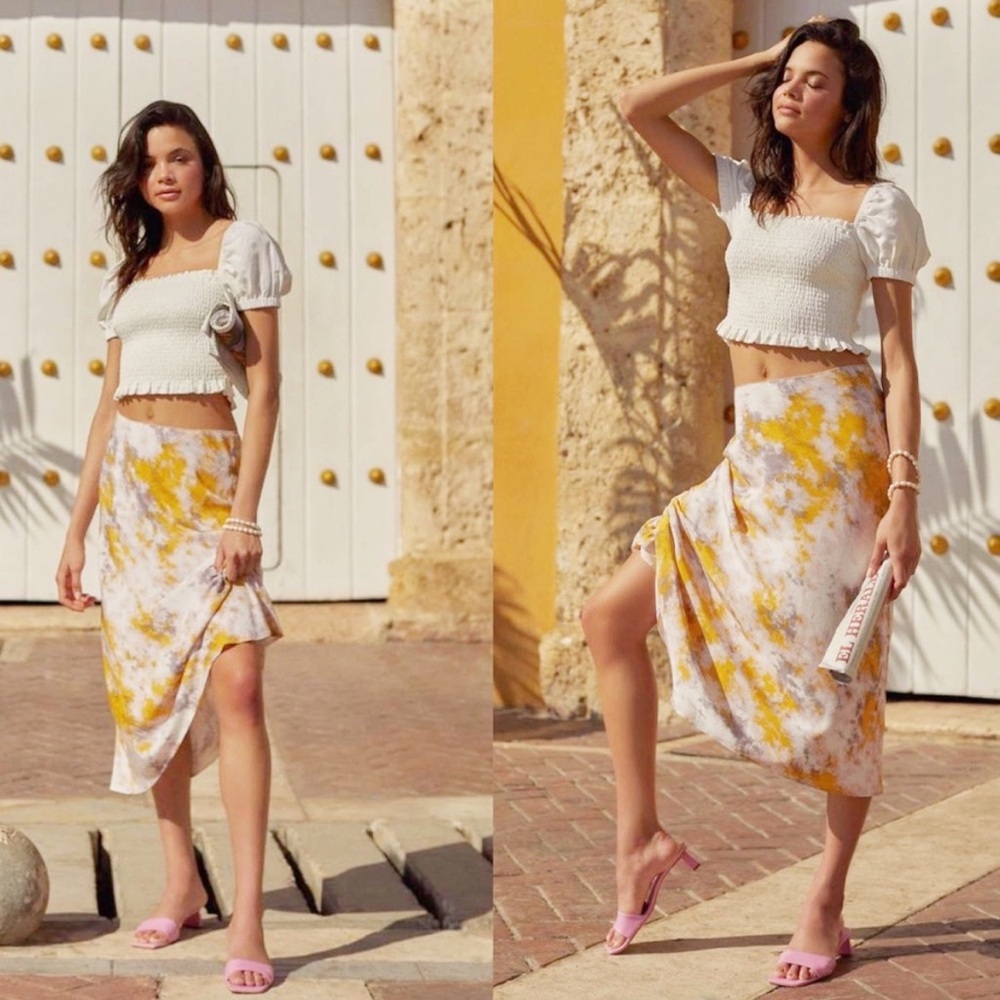 NWOT ASTR the Label Nava Tie Dye Midi Skirt